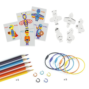 Djeco - DIY Kit - Pixel Art Hero Keychains