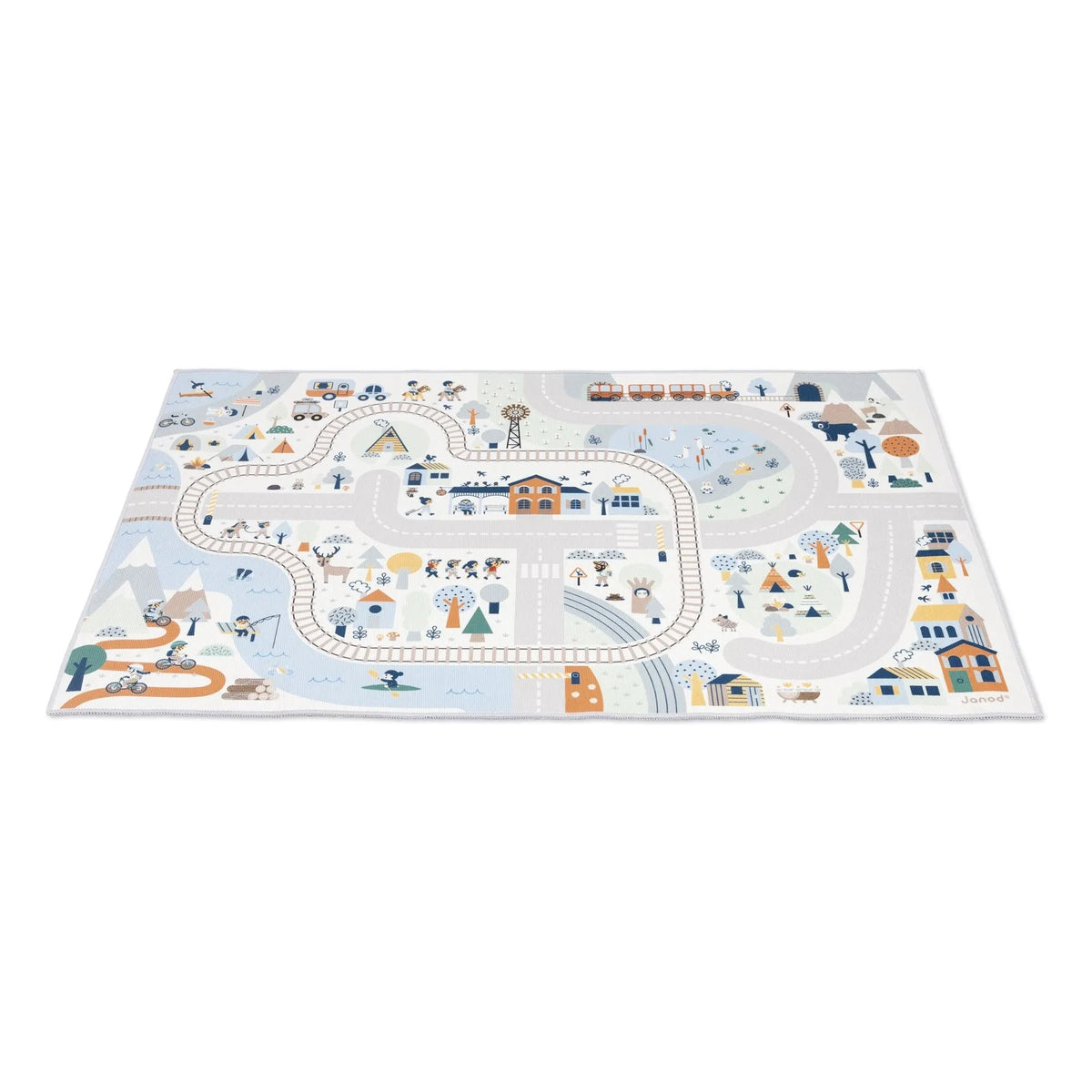 Janod - White Valley Circuit Mat - Cross Roads