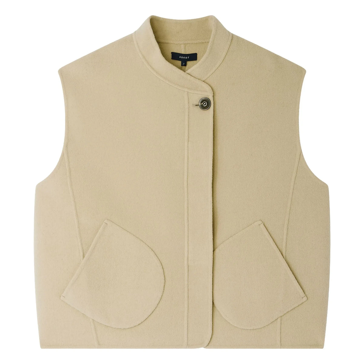 Soeur - Adeline Wool Sleeveless Jacket | Lime
