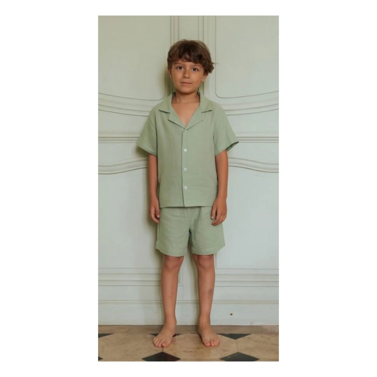 Risu Risu - Organik Pamuklu Gülmekli Pajamas | Yeşil