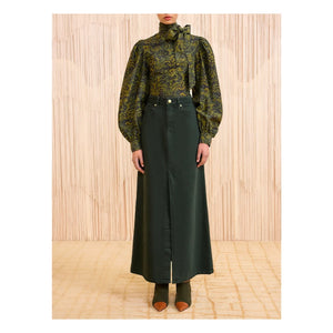 Ulla Johnson - Anais Denim Skirt | Dark Green