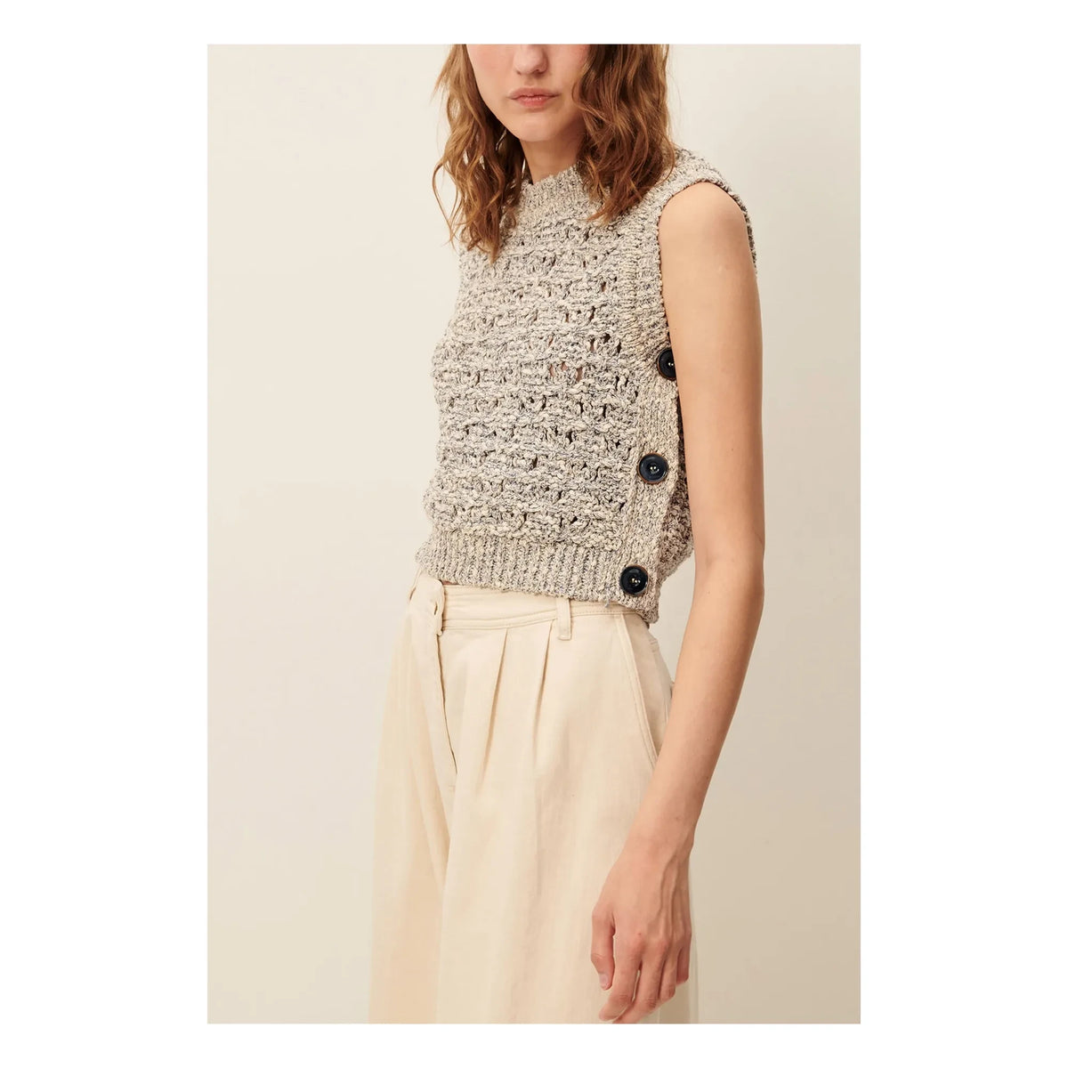 Sessùn - Maranhao Sleeveless Sweater | Gray Blue