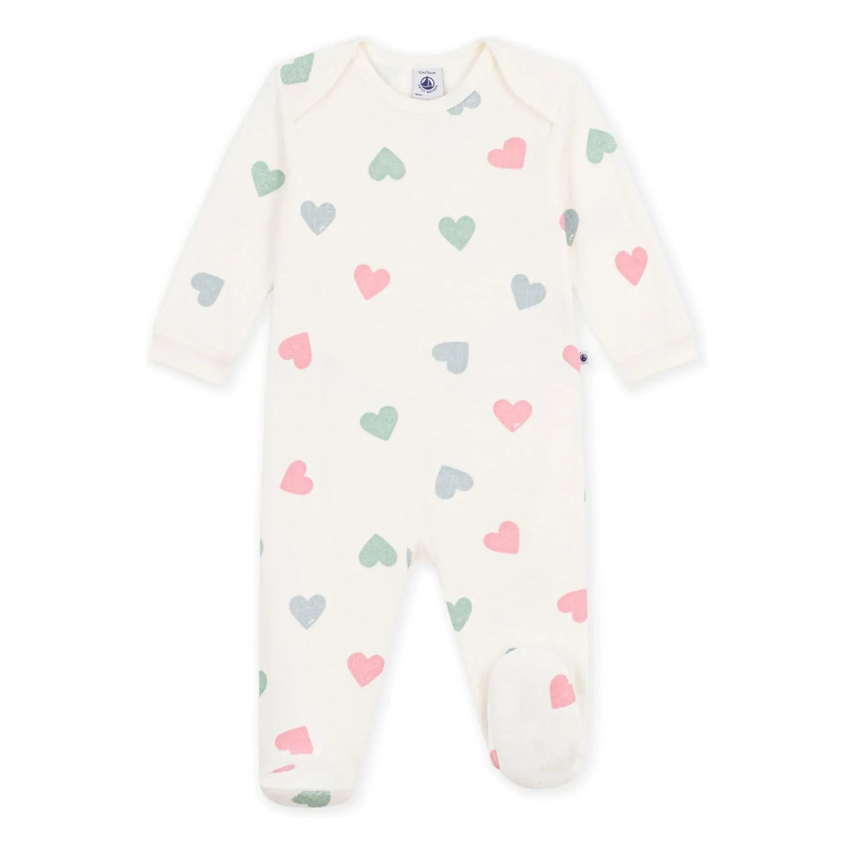 Petit Bateau - Sleep Well Sponge Heart Pajamas | Ecru