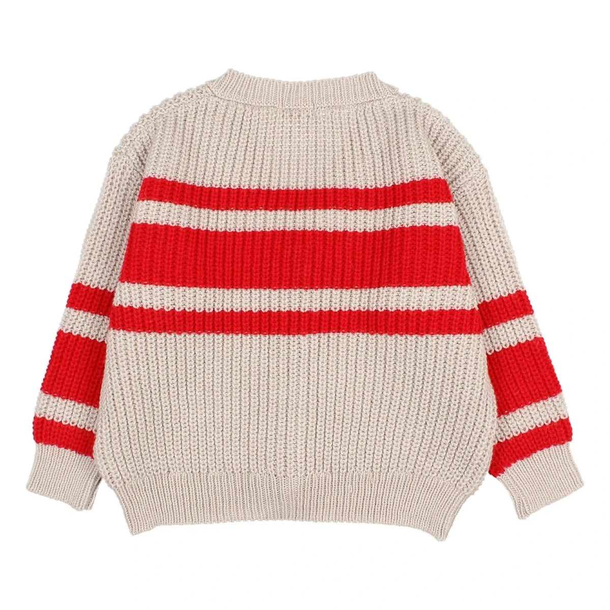 Búho - Striped Cardigan | Red