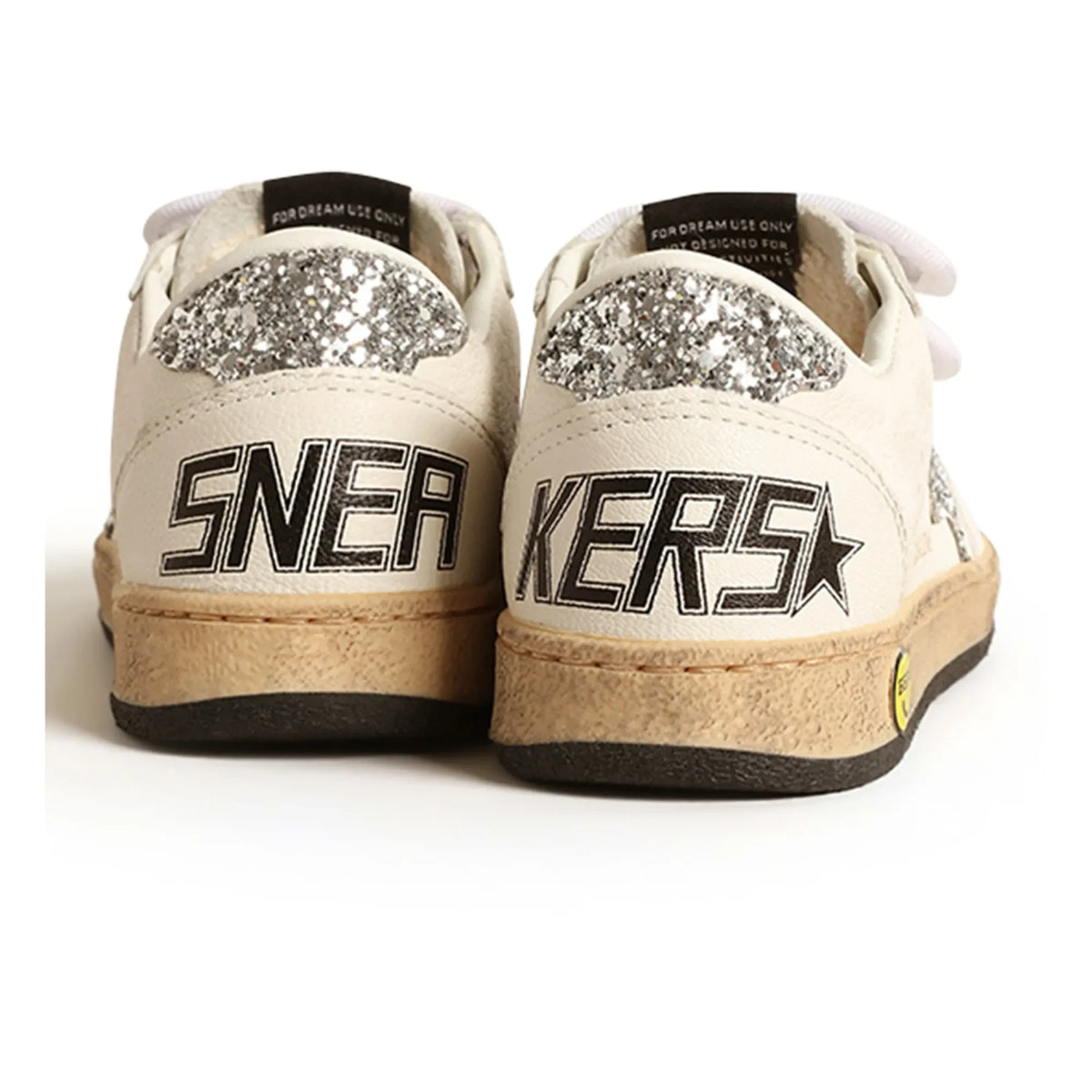 Golden Goose - Ballstar Glitter Velcro Sneakers | Silver