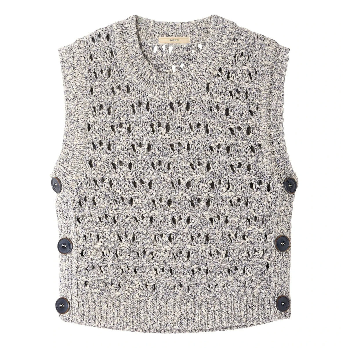 Sessùn - Maranhao Sleeveless Sweater | Gray Blue