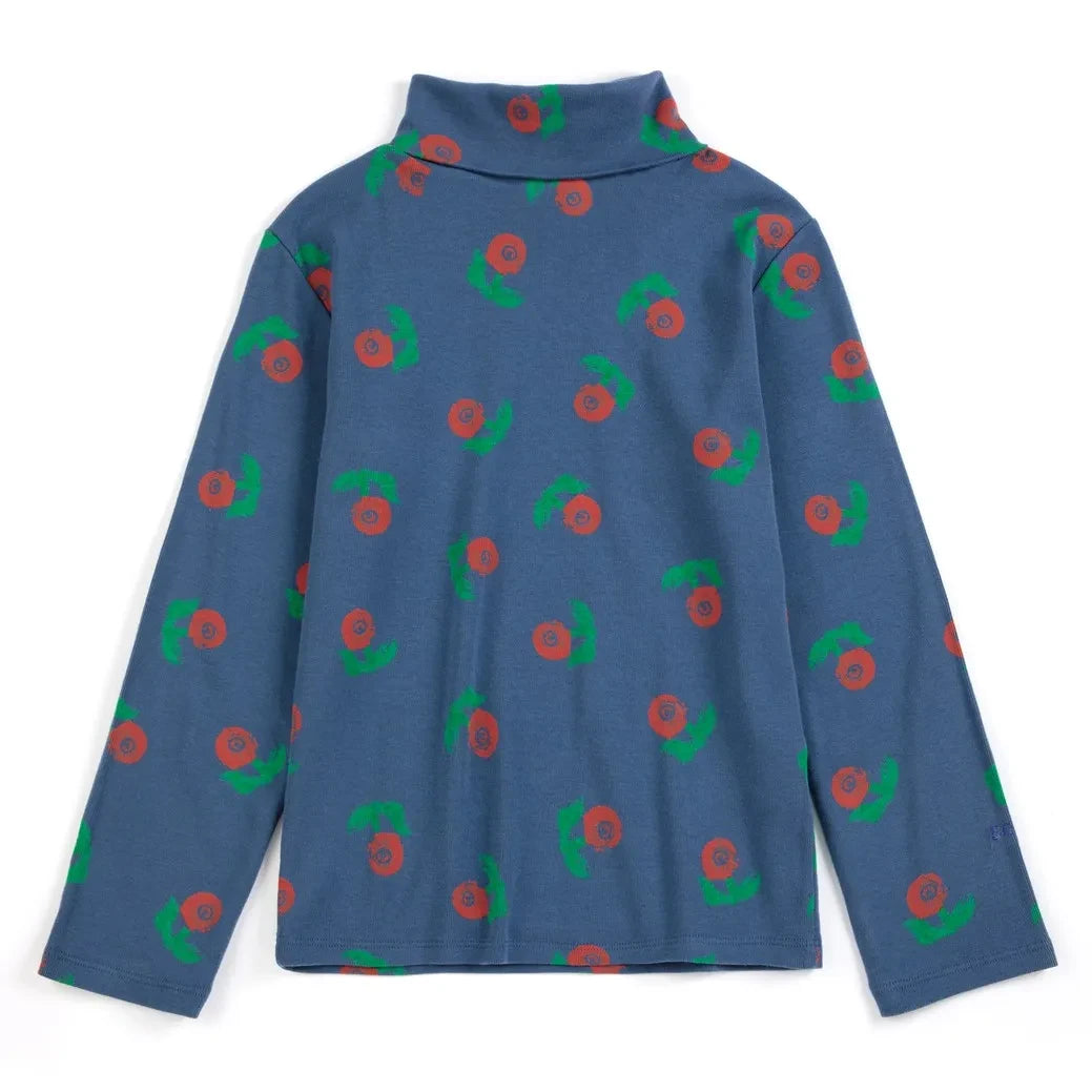 Bobo Choses - Organic cotton floral patterned turtleneck | Navy