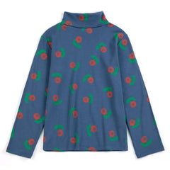 Bobo Choses - Organic cotton floral patterned turtleneck | Navy