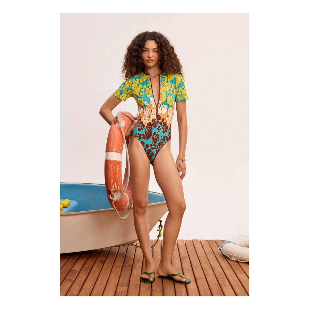 Alémais - Splice One-Piece Swimsuit | Green