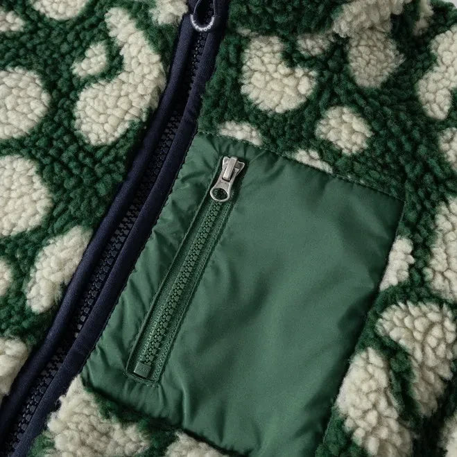 Liewood - Nolan Leopard Print Sherpa-Style Jacket, Made from Recycled Fibers | Green