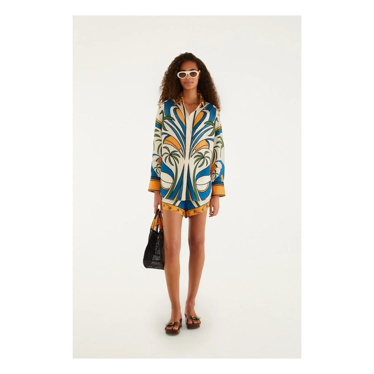 Farm Rio - Tropical Graphic Cotton Shirt | Ecru