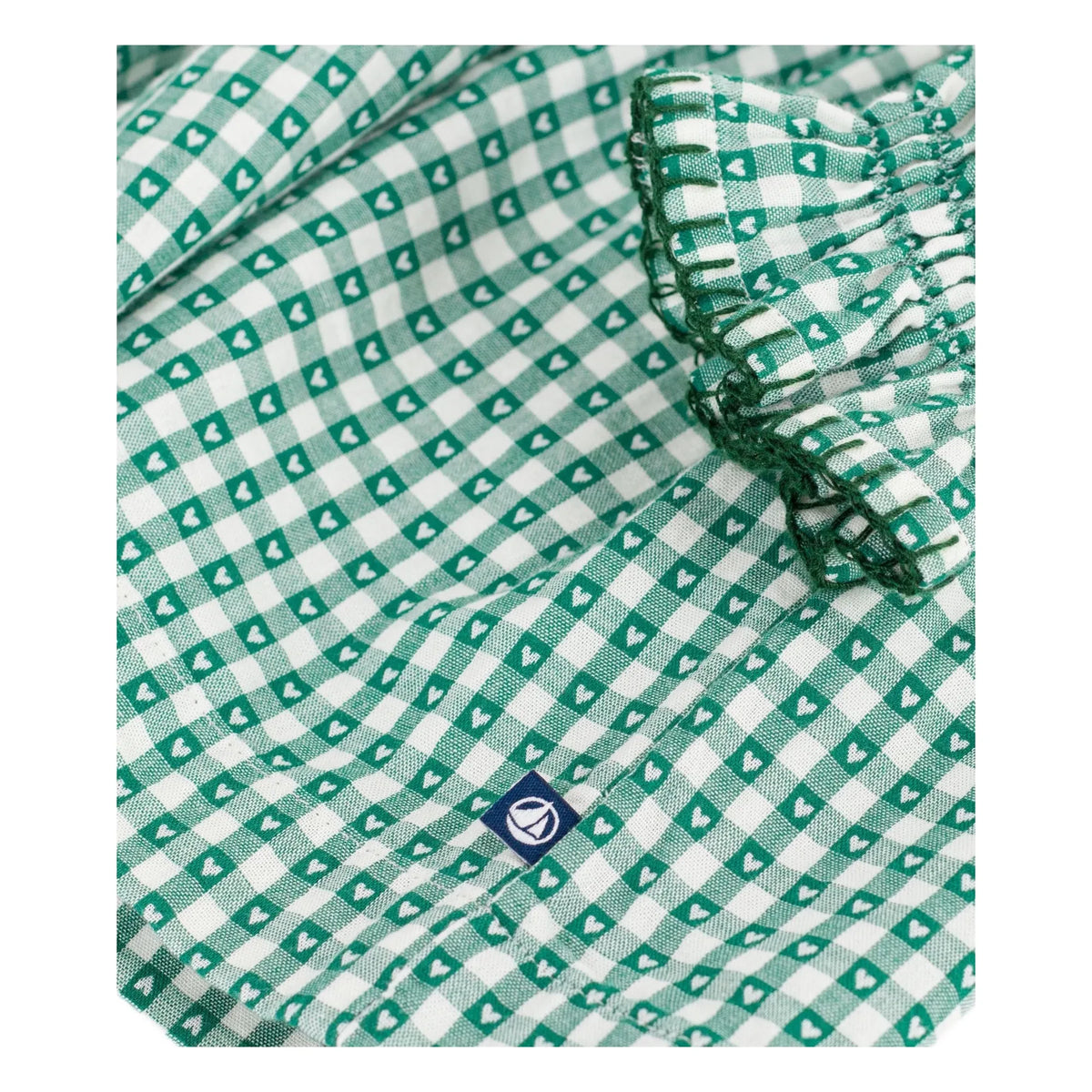 Petit Bateau - Organic Cotton Poplin Checked Wide Dress | Green