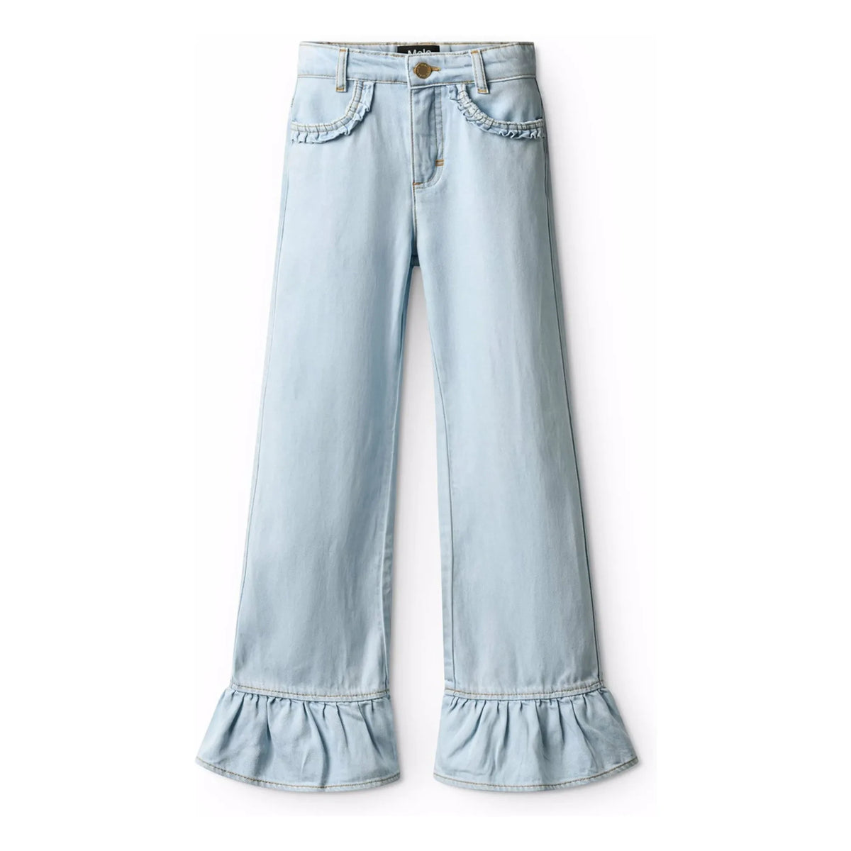 Molo - Amara Ruffle Jeans | Light Blue