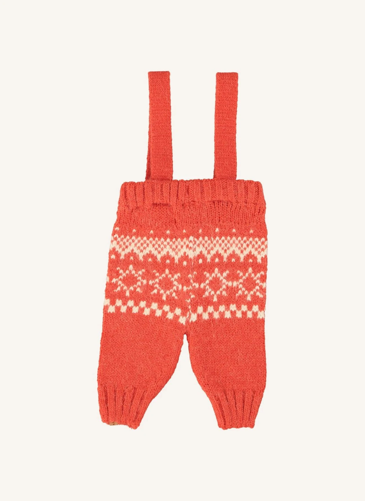 Piupiuchick - Wool Jacquard Suspender Pants | Red