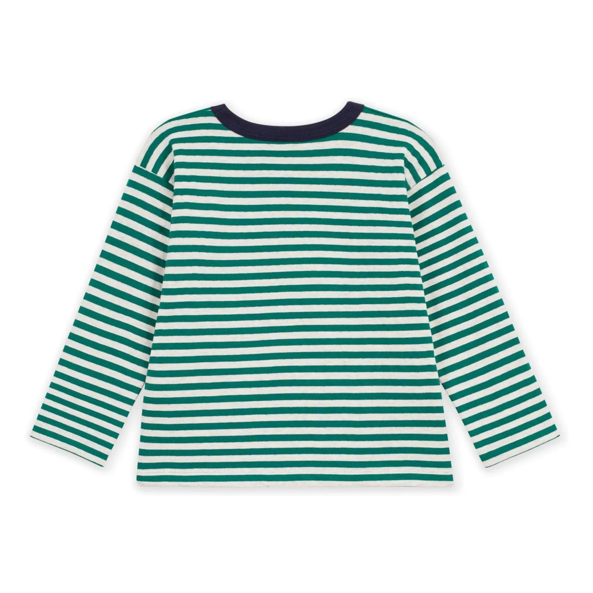 Petit Bateau - Organic cotton striped logo T-shirt | Green