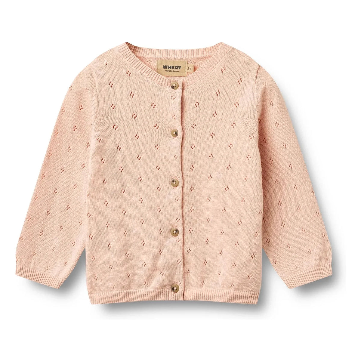Wheat - Maia Organic Cotton Baby Knitwear Cardigan | Light Powder