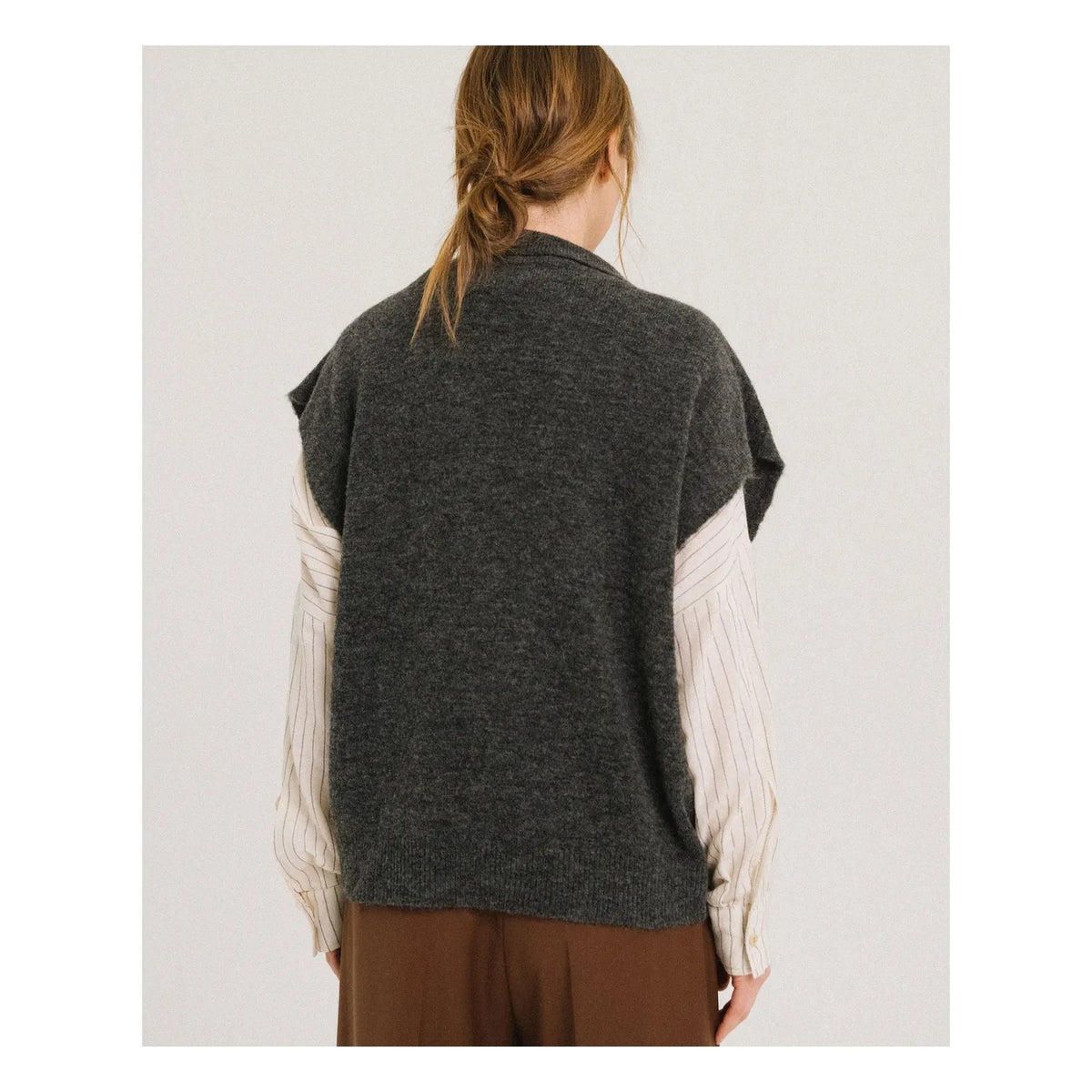 Tinsels - Uxue Sleeveless Sweater | Charcoal Grey