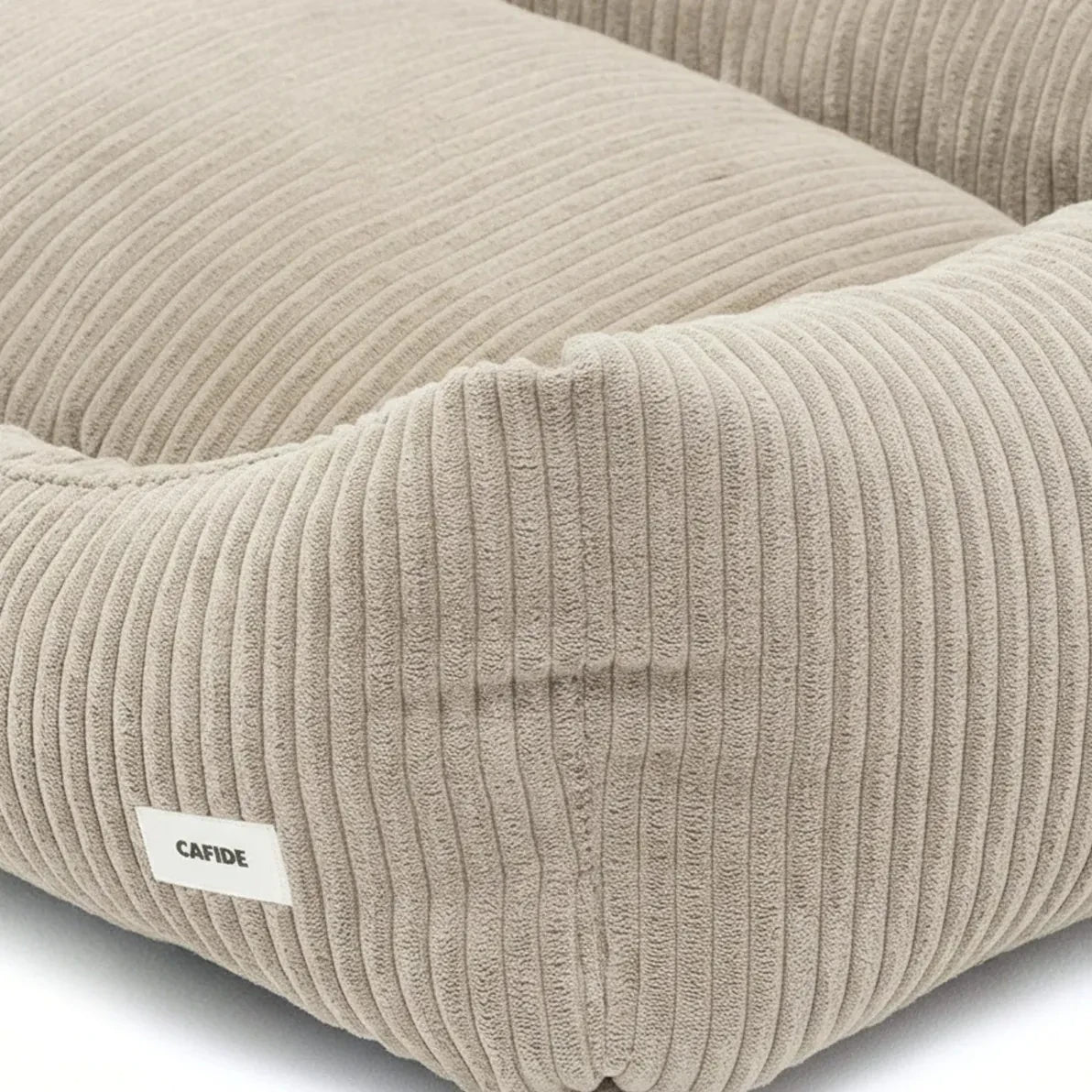 Cafide - Snozy Velvet Dog Bed | Beige