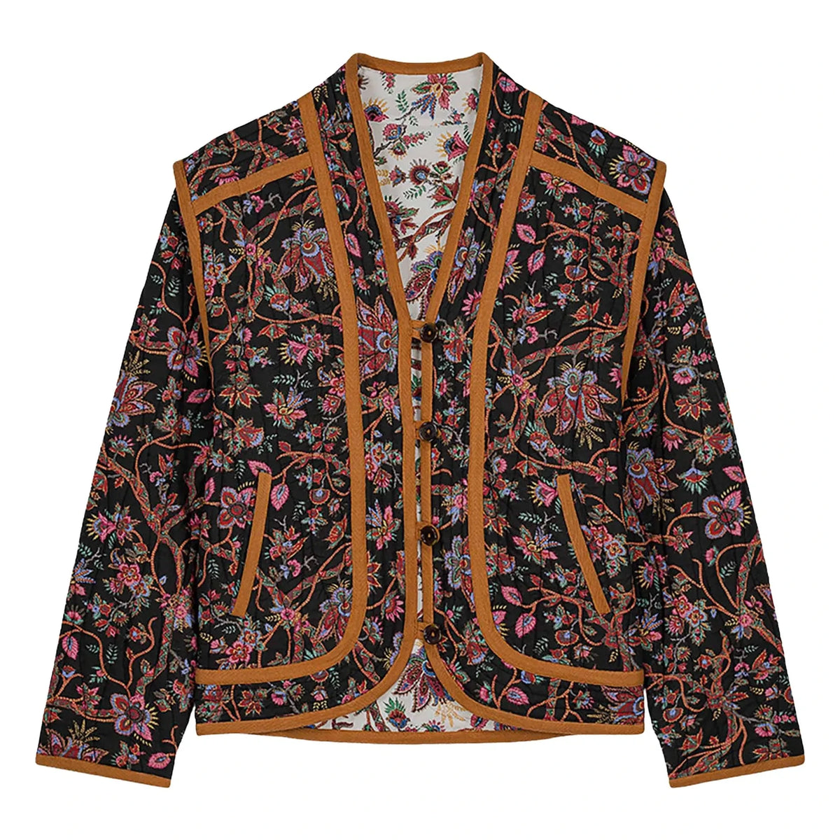 Louise Misha - Nelina Bluebell Grove Reversible Jacket - Women's Collection | Noir/Blanc