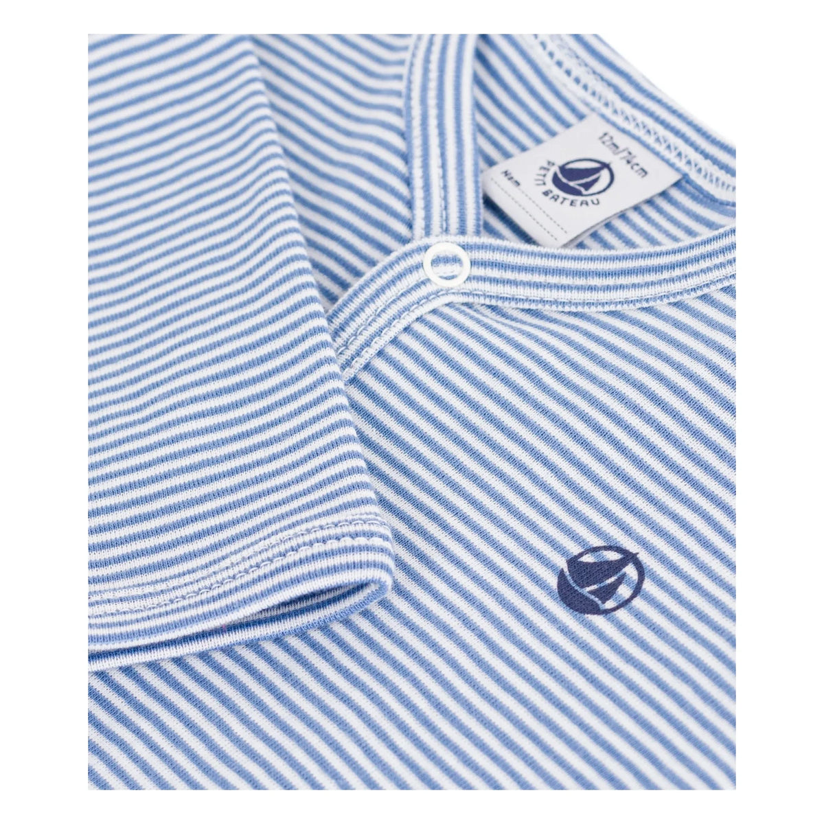 Petit Bateau - Striped Milleraies Organic Cotton Dors Bien Pajamas | Blue