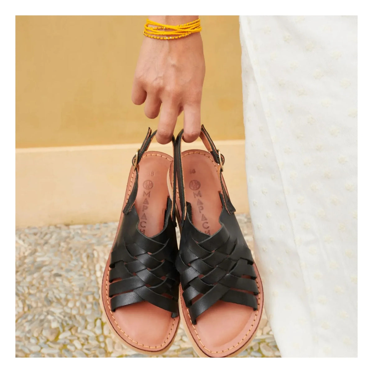 Mapache - Leather Sandals | Black