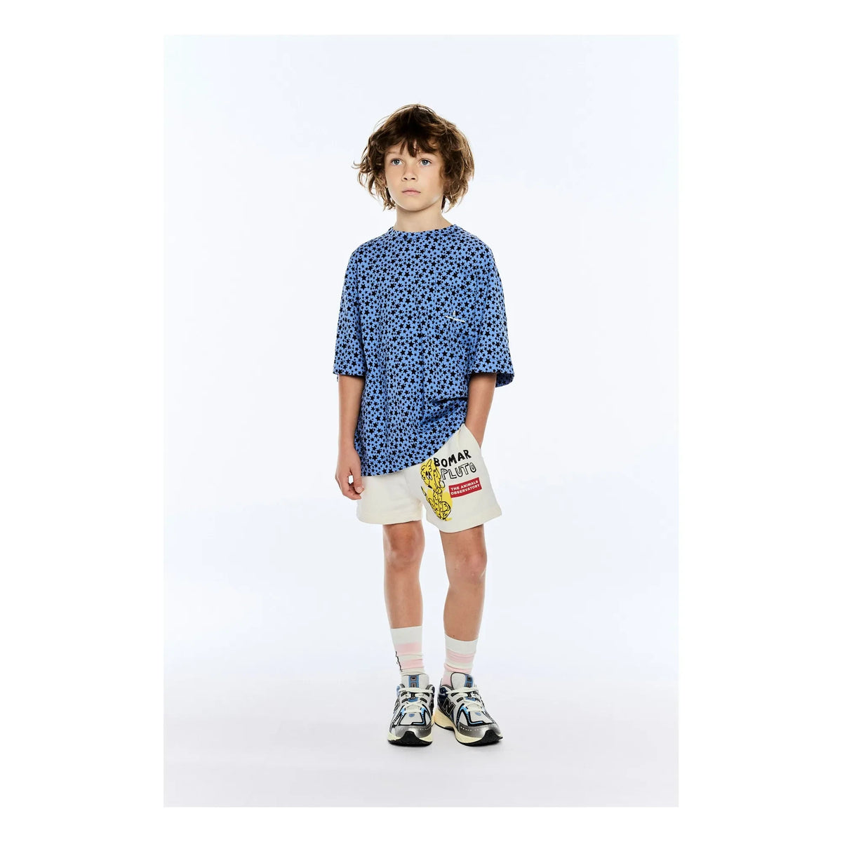The Animals Observatory - Collie Etoiles Organic Cotton T-Shirt | Blue