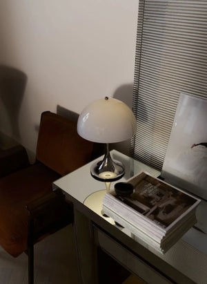 Louis Poulsen - Panthella 250 Portable Table Lamp, Chrome Base, Louis Poulsen | Pearl grey