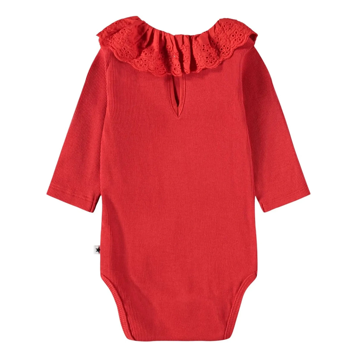Molo - Faye Pointelle Neck Bodysuit Organic Cotton | Red