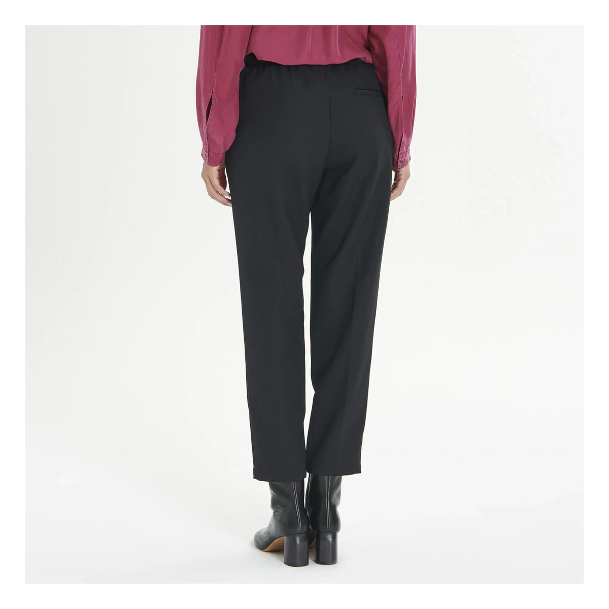 Pomandère - Elastic Waist Wool Trousers | Black