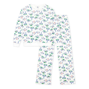 Petit Bateau - Eiffel Tower Organic Cotton Pajama | White