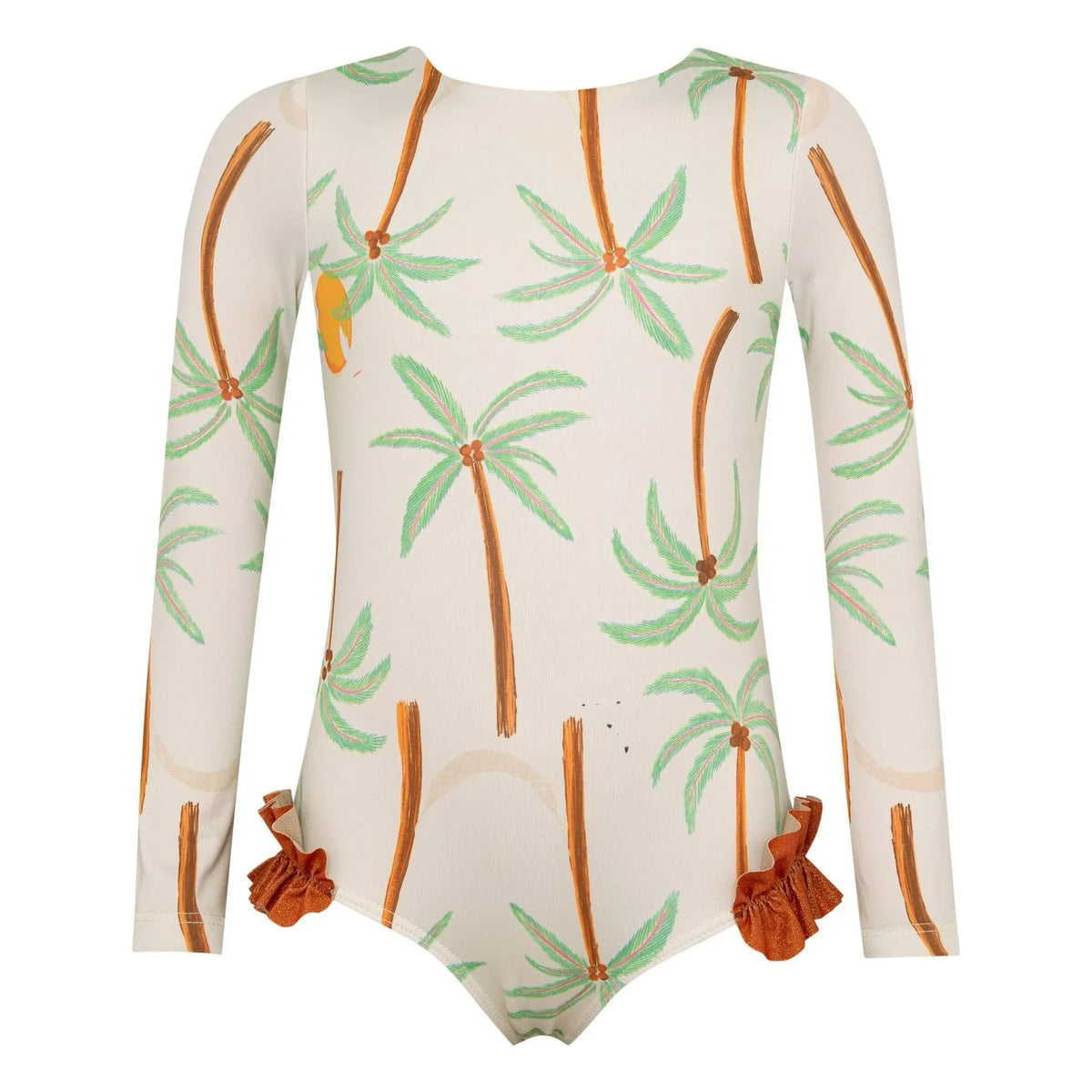 Pepita & Me - Long Sleeve Swimsuit Alana Palm Trees | Ecru