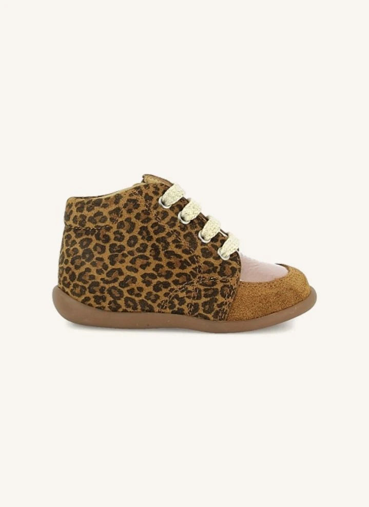 Pom d'Api - Zippy Leopard Sneakers | Caramel