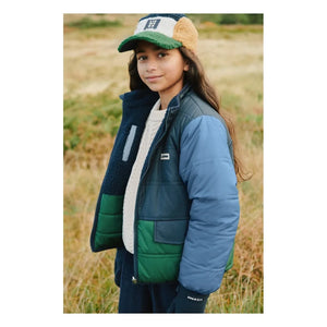 Liewood - Franka Reversible Sherpa Style Jacket Made from Recycled Fibers | Navy