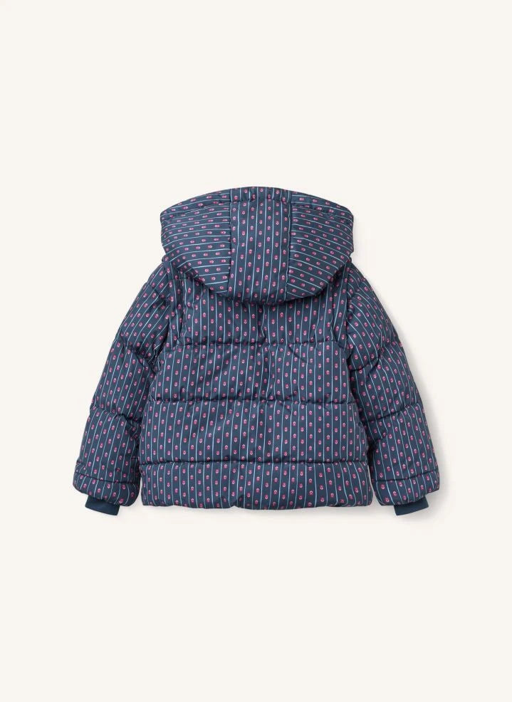 Copenhagen Colors - 2-in-1 Down Jacket with Removable Sleeves, Floral Pattern | Navy