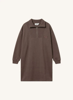 Cos I Said So - Organic Cotton Zip Polo Dress | Dark Brown