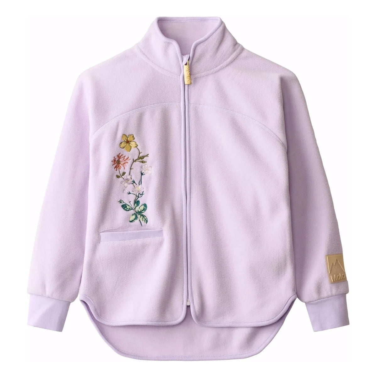 Molo - Ulani Zippered Sweatshirt Flowers Recycled Fibers | Lilac