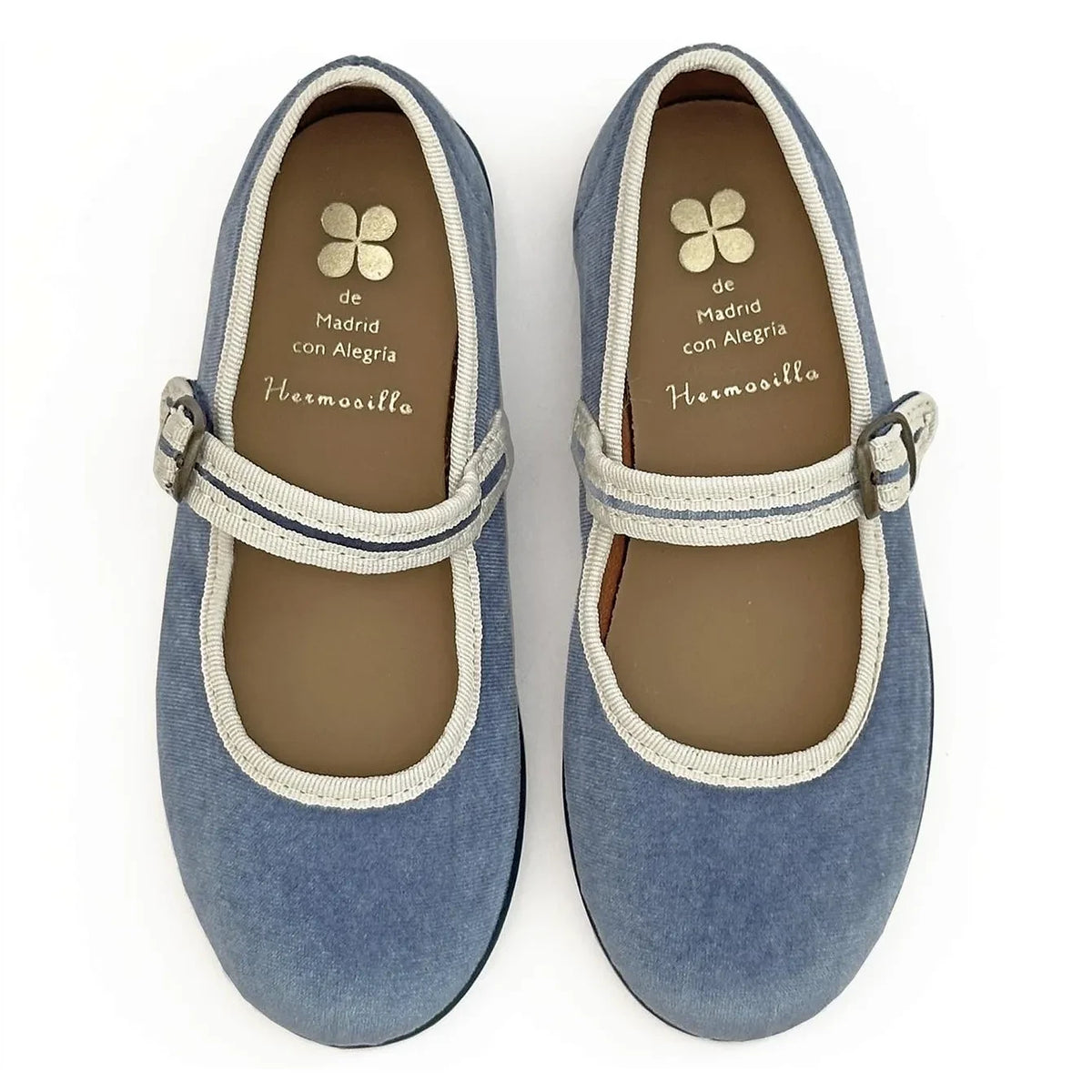 Hermosilla - Arcachon Velvet Ballet Flats | Denim Blue