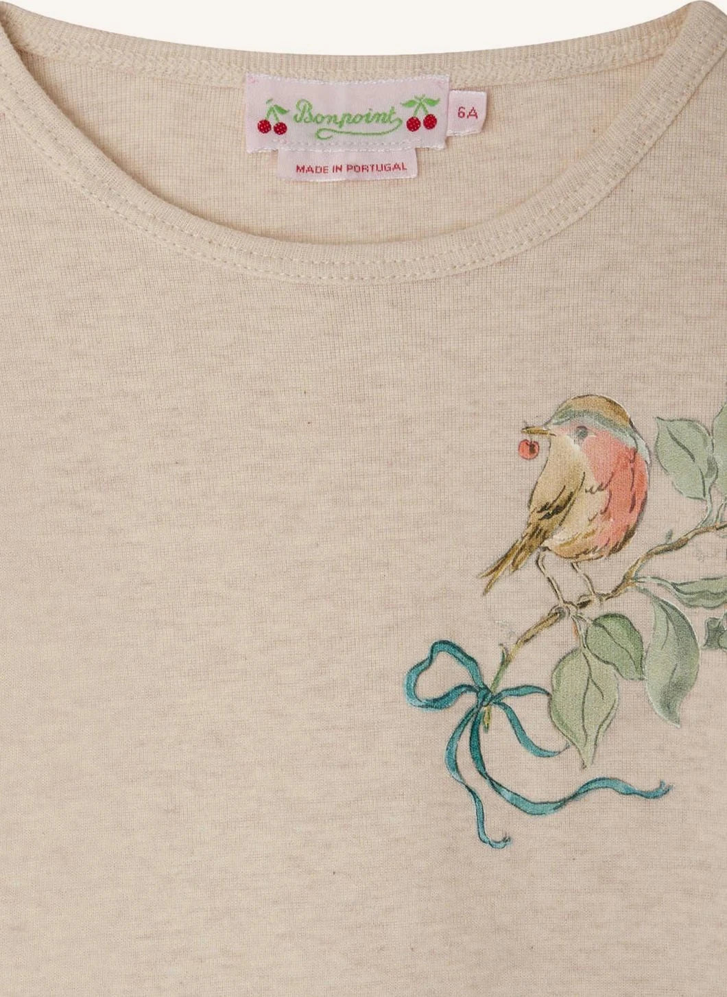 Bonpoint - Tidjiane Ribbed Organic Cotton T-shirt | Heather beige