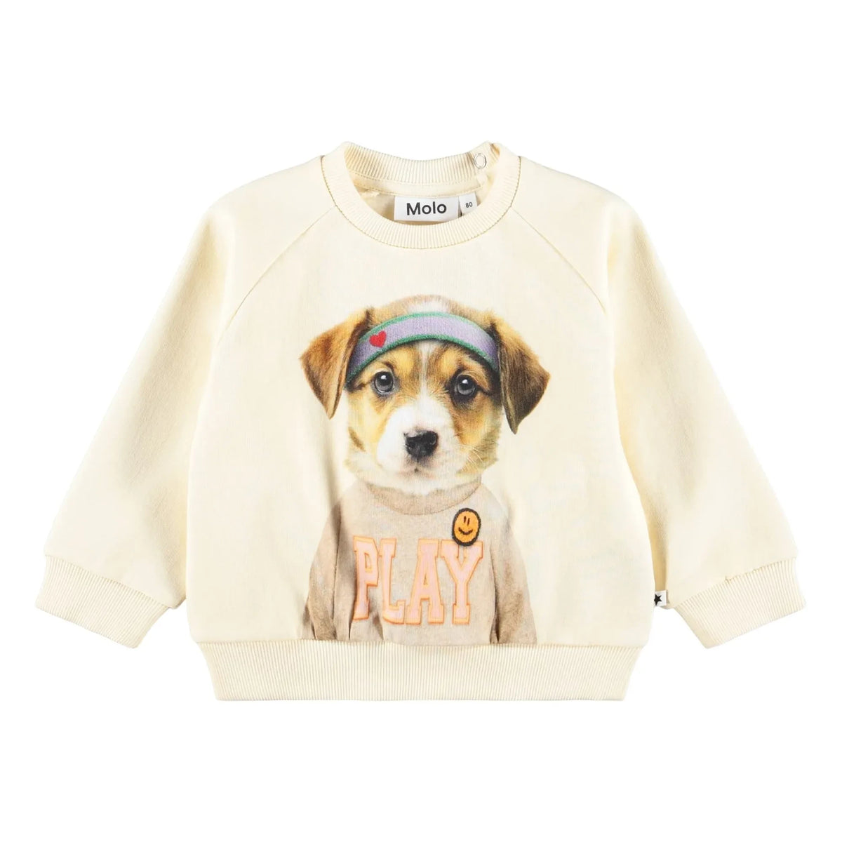 Molo - Organic Cotton Disc Dog Sweater | Ivory