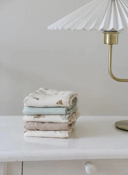 Cam Cam - Woodland Muslin Baby Cloths - Set of 3 | Ecru