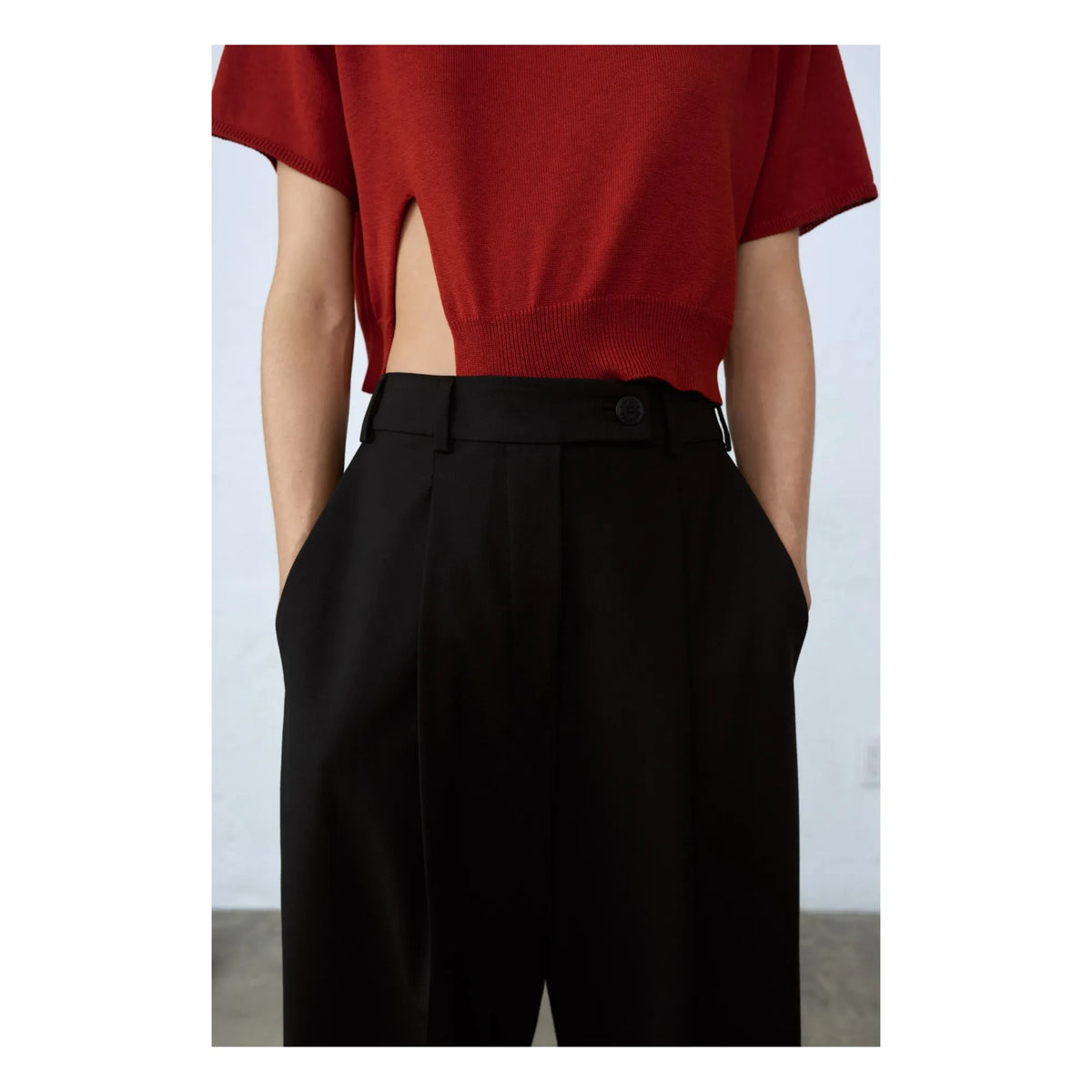 Cordera - Wool Men's Tailored Stitch Pants | Black