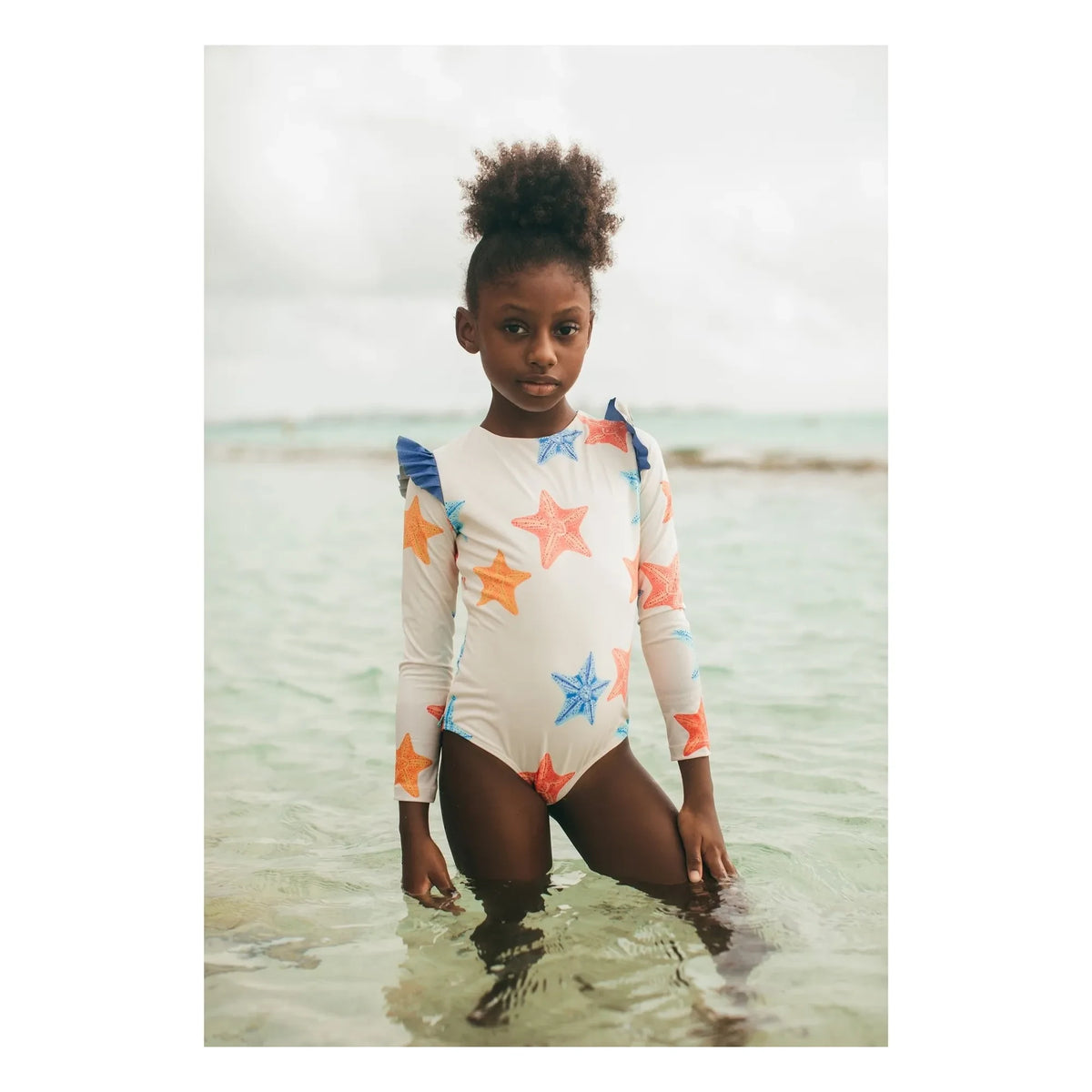 Pepita & Me - Wings Star Long Sleeve Swimsuit | Ecru