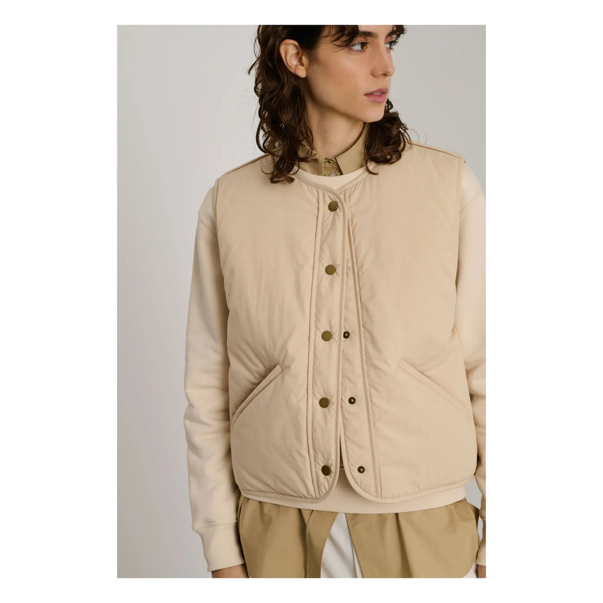 Soeur - Desmond Sleeveless Jacket | Beige