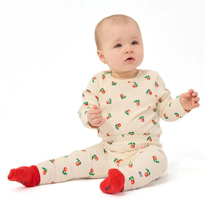Bobo Choses - Organic Cotton Floral Rib Leggings | Ecru