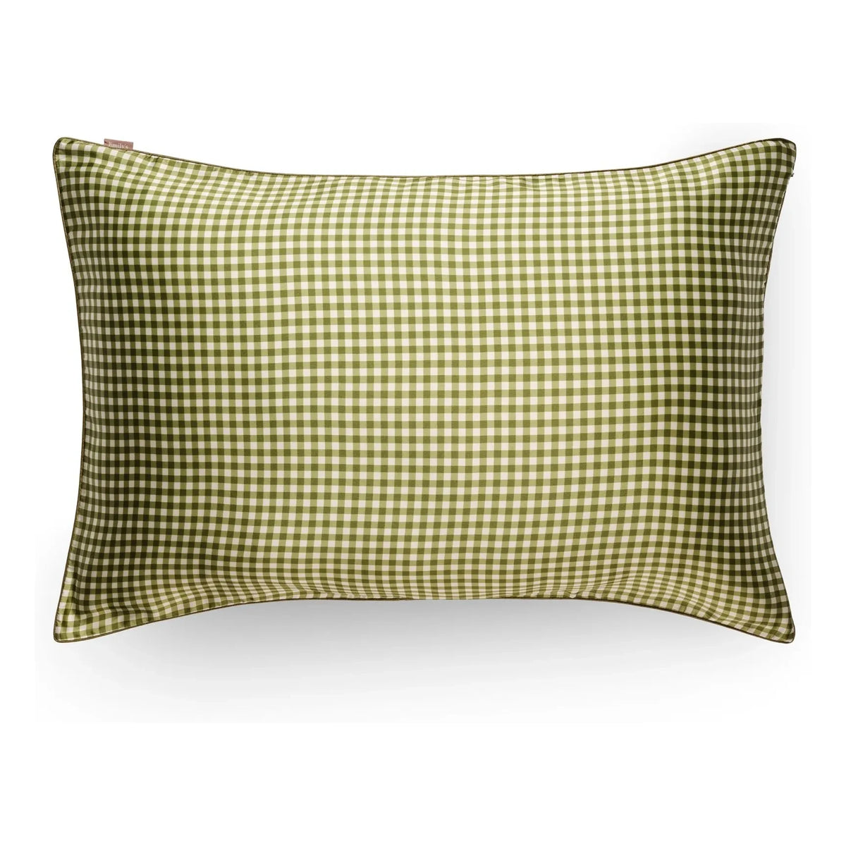 Emily's Pillow - Gingham Printed Mulberry Silk Pillowcase | Khaki
