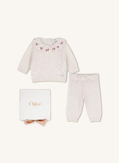 Chloé - Cashmere T-shirt and Trousers Set | Chalk
