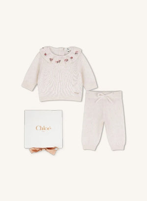 Chloé - Cashmere T-shirt and Trousers Set | Chalk