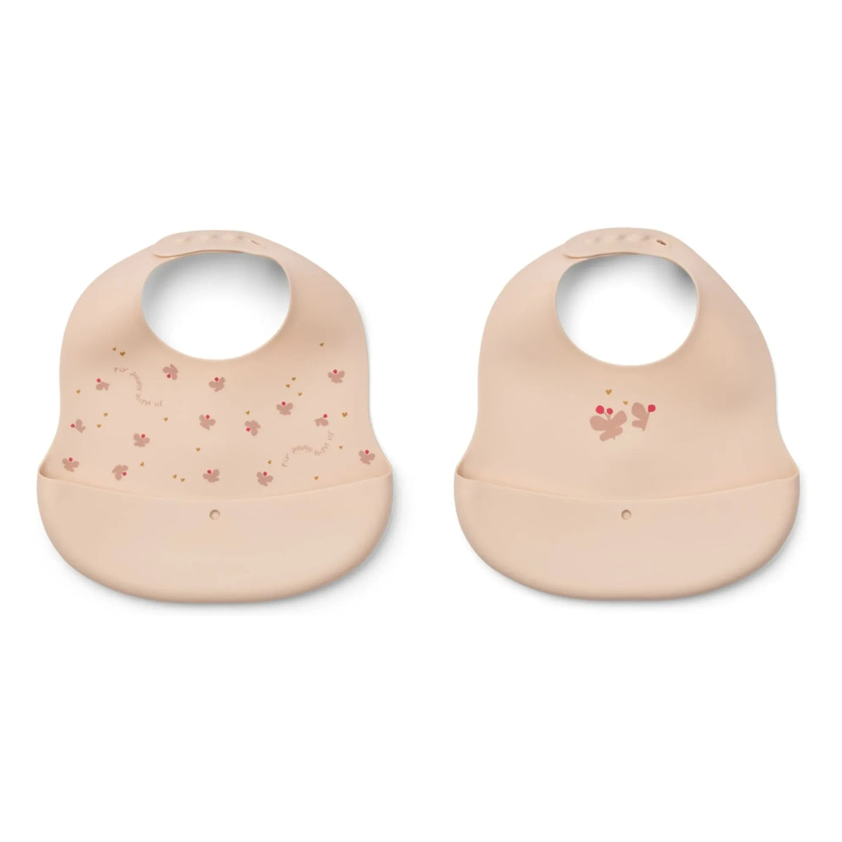 Liewood - Ember Silicone Bibs - 2-Pack | Mini Butterfly/Apple Blossom