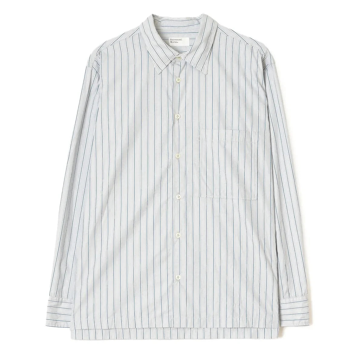 Universal Works - Lucky Striped Cotton Shirt | Light Grey