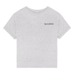 Sporty & Rich - Drink More Water T-Shirt | Grey Melange